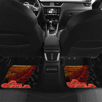 Maori Kiwi Soldier Fern Tattoo ANZAC Day Car Mats Lest We Forget LT9 Set 2pcs - Back Black - Polynesian Pride