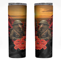 Maori Kiwi Soldier Fern Tattoo ANZAC Day Skinny Tumbler Lest We Forget