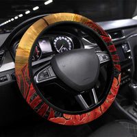 Maori Kiwi Soldier Fern Tattoo ANZAC Day Steering Wheel Cover Lest We Forget LT9 Universal Fit Black - Polynesian Pride