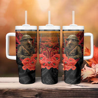 Maori Kiwi Soldier Fern Tattoo ANZAC Day Tumbler With Handle Lest We Forget LT9 - Polynesian Pride