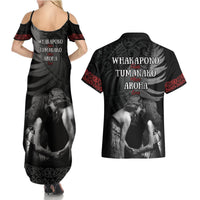 New Zealand Mother's Day Couples Matching Summer Maxi Dress and Hawaiian Shirt Maori Hongi Aroha Ahau Ki A Koe Mama LT9 - Polynesian Pride