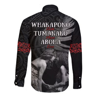 New Zealand Mother's Day Long Sleeve Button Shirt Maori Hongi Aroha Ahau Ki A Koe Mama