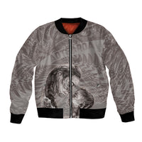 New Zealand Mother's Day Bomber Jacket Maori Mo Toku Mama Silver Fern LT9 Unisex Nude - Polynesian Pride