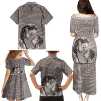 New Zealand Mother's Day Family Matching Puletasi and Hawaiian Shirt Maori Mo Toku Mama Silver Fern