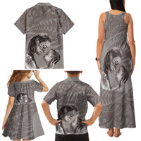 New Zealand Mother's Day Family Matching Tank Maxi Dress and Hawaiian Shirt Maori Mo Toku Mama Silver Fern