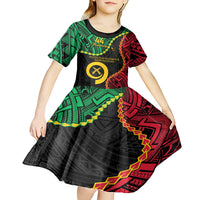 Personalised Vanuatu 44th Anniversary Kid Short Sleeve Dress Tugeta Yumi Selebretem Indipendens Dei