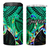 Personalised Aotearoa Papua Shell 4 in 1 Can Cooler Tumbler Maori Tribal Pattern LT9 One Size: 16 oz Green - Polynesian Pride