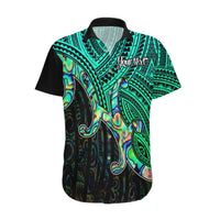 Custom Aotearoa Papua Shell Hawaiian Shirt Maori Tribal Pattern LT9 Green - Polynesian Pride