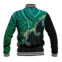 Aotearoa Maori Koru Baseball Jacket Polynesian Pacific Tribal - Blue LT9 - Polynesian Pride