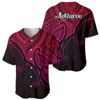 Aotearoa Maori Koru Baseball Jersey Polynesian Pacific Tribal - Pink LT9 - Polynesian Pride