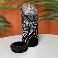 Personalised Aotearoa Papua Shell 4 in 1 Can Cooler Tumbler Black Polynesian Pacific Tribal LT9 - Polynesian Pride