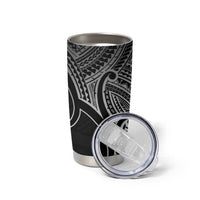 Personalised Aotearoa Papua Shell Tumbler Cup Black Polynesian Pacific Tribal LT9 - Polynesian Pride
