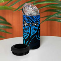 Personalised Aotearoa Papua Shell 4 in 1 Can Cooler Tumbler Blue Polynesian Pacific Tribal LT9 - Polynesian Pride
