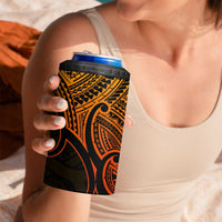 Personalised Aotearoa Papua Shell 4 in 1 Can Cooler Tumbler Gold Polynesian Pacific Tribal LT9 - Polynesian Pride