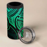 Personalised Aotearoa Papua Shell 4 in 1 Can Cooler Tumbler Green Polynesian Pacific Tribal LT9 - Polynesian Pride