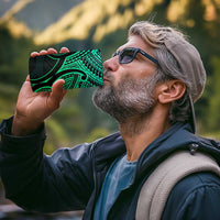 Personalised Aotearoa Papua Shell 4 in 1 Can Cooler Tumbler Green Polynesian Pacific Tribal LT9 - Polynesian Pride