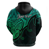Custom Aotearoa Maori Koru Hoodie Polynesian Pacific Tribal Green LT9 - Polynesian Pride