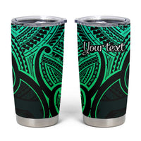 Personalised Aotearoa Papua Shell Tumbler Cup Green Polynesian Pacific Tribal LT9 Green - Polynesian Pride