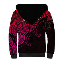 Custom Aotearoa Maori Koru Sherpa Hoodie Polynesian Pacific Tribal - Pink LT9 - Polynesian Pride