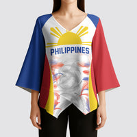 Philippines Flag Day Kimono Sleeve Blouse Filipino Feather Pattern LT9 - Polynesian Pride
