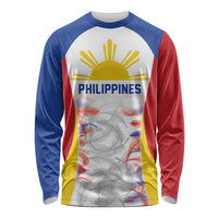 Philippines Flag Day Long Sleeve Shirt Filipino Feather Pattern LT9 Unisex White - Polynesian Pride