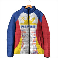Philippines Flag Day Padded Jacket Filipino Feather Pattern LT9 - Polynesian Pride