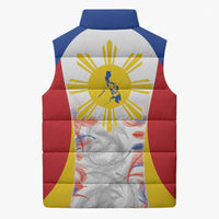 Philippines Flag Day Sleeveless Puffer Jacket Filipino Feather Pattern LT9 - Polynesian Pride