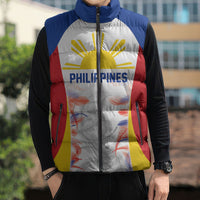 Philippines Flag Day Sleeveless Puffer Jacket Filipino Feather Pattern LT9 - Polynesian Pride