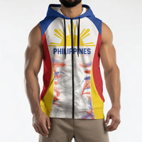 Philippines Flag Day Sleeveless Zip Hoodie Filipino Feather Pattern LT9 - Polynesian Pride