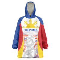 Philippines Flag Day Wearable Blanket Hoodie Filipino Feather Pattern LT9 One Size White - Polynesian Pride