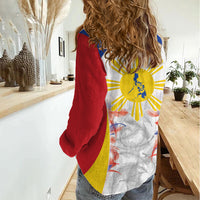 Philippines Flag Day Women Casual Shirt Filipino Feather Pattern LT9 - Polynesian Pride
