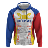 Philippines Flag Day Zip Hoodie Filipino Feather Pattern LT9 Zip Hoodie White - Polynesian Pride