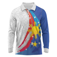 Philippines Flag Day Long Sleeve Polo Shirt Filipino Pride Shines Bright On Flag Day LT9 White - Polynesian Pride