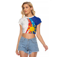 Philippines Flag Day Raglan Cropped T Shirt Filipino Pride Shines Bright On Flag Day LT9 Female White - Polynesian Pride