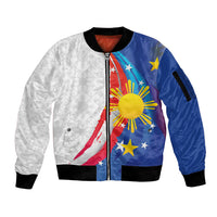 Philippines Flag Day Sleeve Zip Bomber Jacket Filipino Pride Shines Bright On Flag Day LT9 Unisex White - Polynesian Pride
