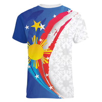 Philippines Flag Day Women V-Neck T-Shirt Filipino Pride Shines Bright On Flag Day