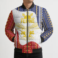Philippines Flag Day Bomber Puffer Jacket Filipino Traditional Igorot Tribal Pattern LT9 - Polynesian Pride