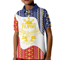 Philippines Flag Day Kid Polo Shirt Filipino Traditional Igorot Tribal Pattern LT9 Kid White - Polynesian Pride