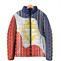 Philippines Flag Day Padded Jacket Filipino Traditional Igorot Tribal Pattern LT9 - Polynesian Pride