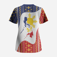 Philippines Flag Day Scrub Top Filipino Traditional Igorot Tribal Pattern LT9 - Polynesian Pride