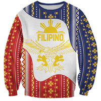 Philippines Flag Day Sweatshirt Filipino Traditional Igorot Tribal Pattern LT9 Unisex White - Polynesian Pride