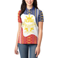 Philippines Flag Day Women Polo Shirt Filipino Traditional Igorot Tribal Pattern LT9 - Polynesian Pride