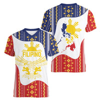 Philippines Flag Day Women V-Neck T-Shirt Filipino Traditional Igorot Tribal Pattern LT9 - Polynesian Pride
