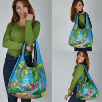 5 Oclock Somewhere Grocery Bag Hawaii Parrots Cocktail Summer Beach Vibe LT9 - Polynesian Pride