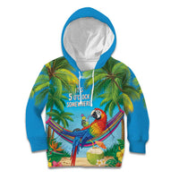 5 Oclock Somewhere Kid Hoodie Hawaii Parrots Cocktail Summer Beach Vibe - Polynesian Pride