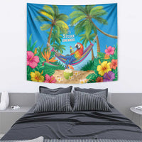 5 Oclock Somewhere Tapestry Hawaii Parrots Cocktail Summer Beach Vibe - Polynesian Pride