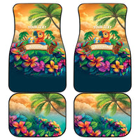 5 Oclock Somewhere Personalized Car Mats Hawaii Parrots Plumeria Summer Vibe - Polynesian Pride
