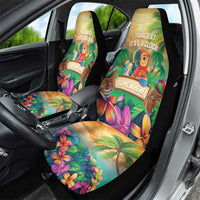 5 Oclock Somewhere Personalized Car Seat Cover Hawaii Parrots Plumeria Summer Vibe - Polynesian Pride