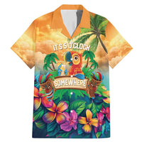 5 Oclock Somewhere Personalized Family Matching Mermaid Dress and Hawaiian Shirt Hawaii Parrots Plumeria Summer Vibe - Polynesian Pride