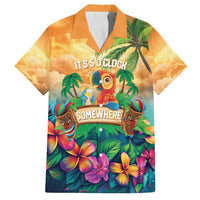 5 Oclock Somewhere Personalized Family Matching Tank Maxi Dress and Hawaiian Shirt Hawaii Parrots Plumeria Summer Vibe - Polynesian Pride